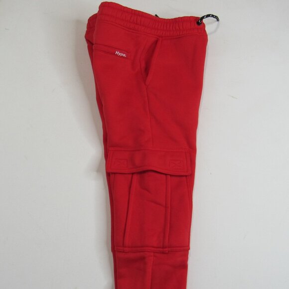 Hype. Unisex Kids Red Casual Elastic Waist Cargo Jogger Pants Sweatpants Sze S - Picture 3 of 7